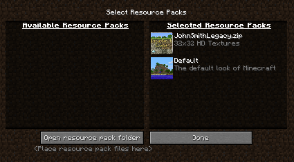 minecraft installing resource packs